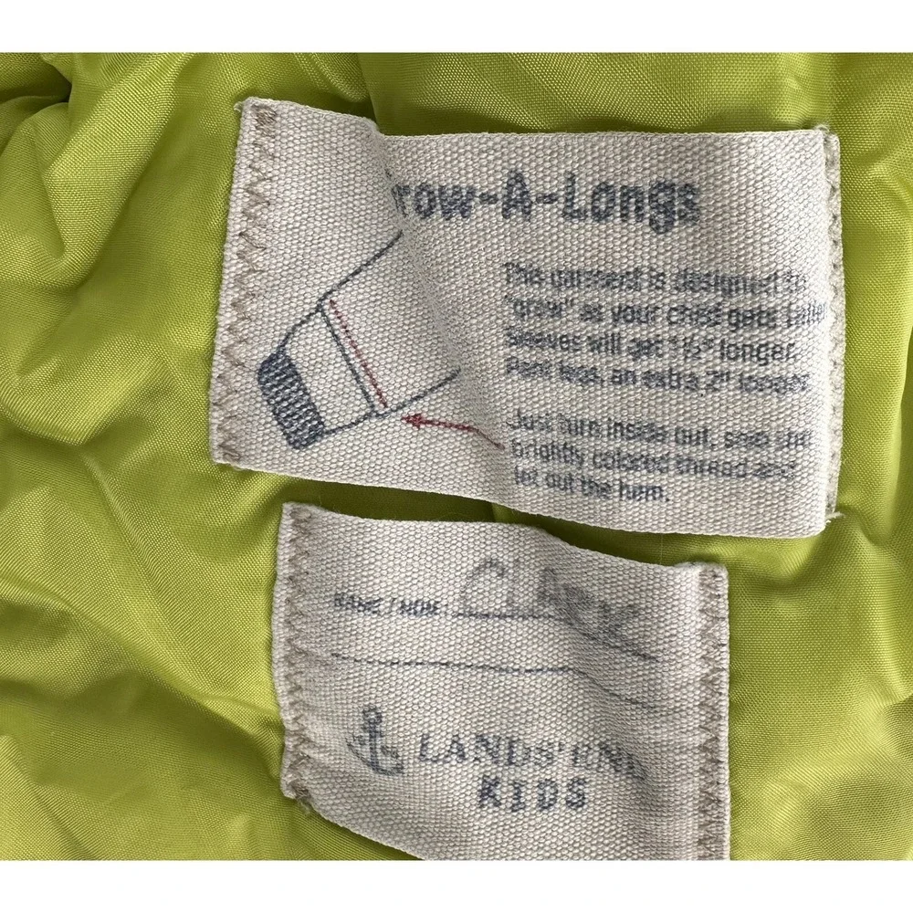 Lands' End Kids Rain Jacket Medium 5-6 Insulated Waterproof Hooded Colorful